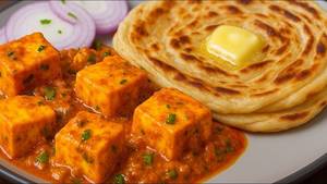 Lacha Paratha 2pc+Paneer Masala +Dahi+Salad