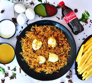 Dum Egg Biryani + French Fries + 250 Ml Coke