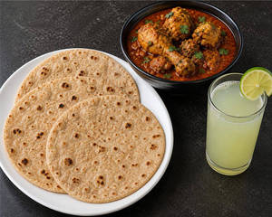Chappathi 3 And Chicken Curry (1 Piece) With Lime Juice