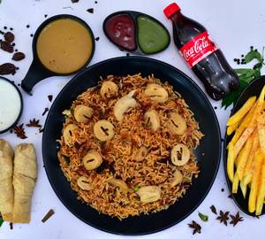 Royal Dum Soya Chaap Biryani + French Fries + 250Ml Coke