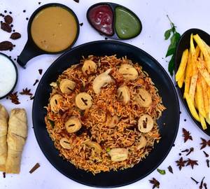 Royal Dum Soya Chaap Biryani + French Fries Combo