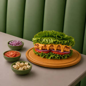 Harissa Paneer Burger (Lettuce Wrap)