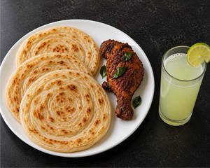 3 Porotha , 1 Piece Chicken And Lime