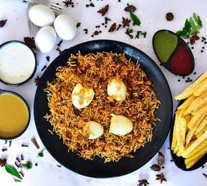 Dum Egg Biryani + French Fries