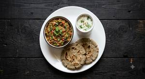 Baingan Bharta With 2 Bajra Rotla And Buttermilk
