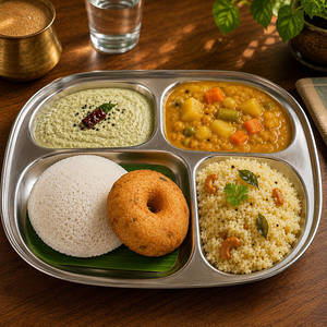Single Thatte Idly Vada+ Rice Bath+ Chutney + Saagu