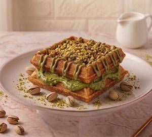 Kunafa Pistachio Cashew Waffle