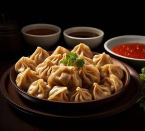 Mushroom momos steamed [4 pieces]