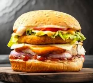 Veg double decker burger