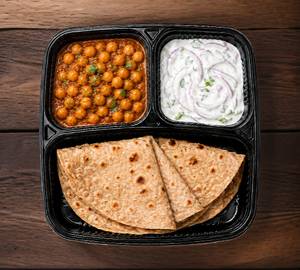 3 Chapathi + Channa Masala + Onion Raita
