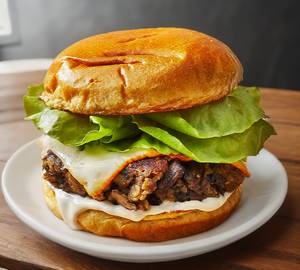 Mushroom Bun Paratha Burger