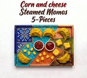 Steamed Corn & Cheese Momos [5 Pieces]
