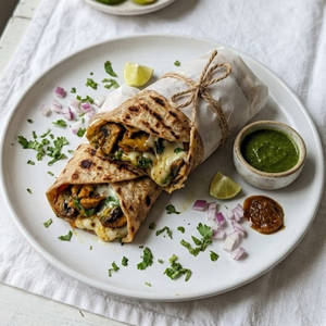Cheesy Tikka Roll (Mushroom Tikka)