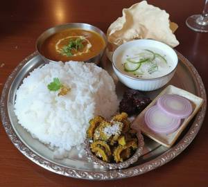 Rice sambar with papad