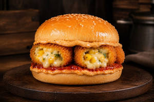 Cheese Corn Momo Burger