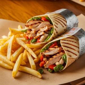 Chicken Shawarma Roll With French Fries