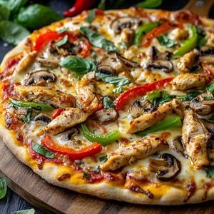 Spicy Chicken Mushroom Pizza