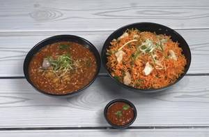 Schezwan fried rice with mushroom manchurian