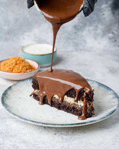 Kunafa Chocolate Cake Slice