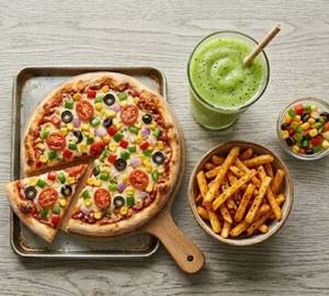Cheese Pizza [Small] + Peri Peri Fries + Krusher Kiwi Color