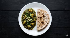 Aloo Palak Mutter + 2 Pc Tandoori roti                   