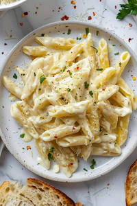 Creamy Cheese White Sauce Pasta (veg)