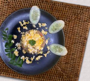 Burnt Garlic Egg + Veg Loaded Rice Platter