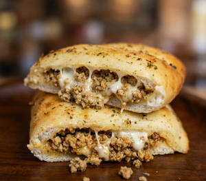 Keema (chicken) Stuffed Garlic Bread