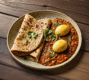 Egg Curry Wheat Paratha