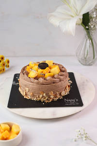 Butter Chocolate And Mango Cake