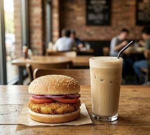 Aloo Tikki Burger + Cold Coffee