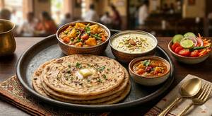 Plain Paratha (4pcs)+ Kheer+ Seasonal Sabji+ Salad