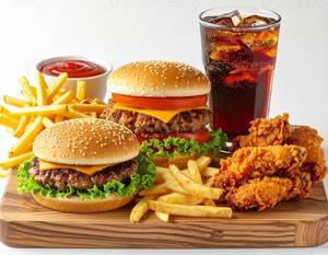 Fried Chicken Burger+ Fries + Coke