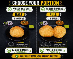 Special Chole Bhature Paneer Wale