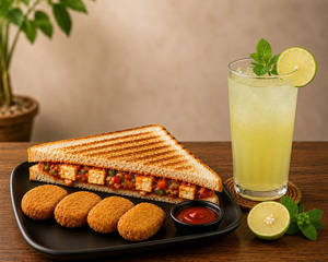 Schezwan Panneer Sandwich + Veg Nuggets (4 Pcs) + Sweet Lime Juice COMBO