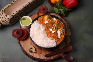 Paneer Butter Masala With Plain Rice