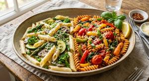 Veg Half & Half Combination Of Cream & Tomato Mixed Sauce Pastas