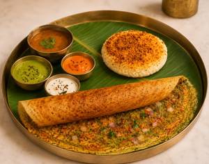 Thattu Idli [1 Piece] + Mini Mysore Masala Dosa