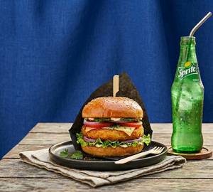 Veg Tikki Burger + Sprite (750Ml)