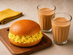 Bun Scrambles Eggs And Chai Combo