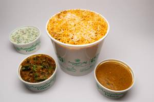 Hyderabadi Mushroom Bucket Biryani