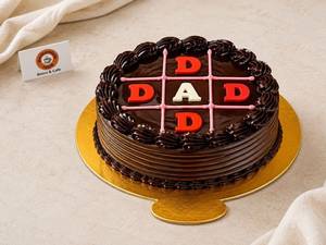 Eggless Chocolate Truffle Father's Day Special Tic Tac Toe Cake 500gms