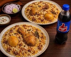 Chicken Biryani [2 Plates] with Thums Up [500 ml]