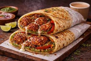 Masala Soya Tikka Kathi Roll