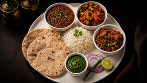 Veg Premium Phulka & Rice Thali