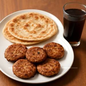 Chicken Shami Kabab(4 Pcs) +Paratha(2Pcs)+Cold Drink (200ml)