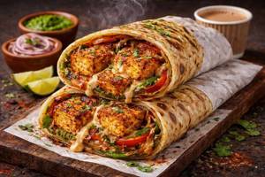 Masala Paneer Tikka Kathi Roll