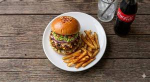 Mexican Patty Burger + Fries +cake