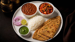 Veg Paratha & Rice Thali