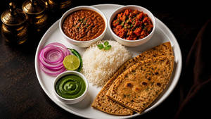 Veg Premium Paratha & Rice Thali